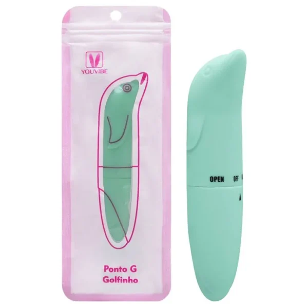 Vibrador Golfinho Toque Aveludado Verde